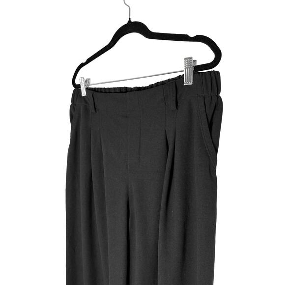 Halara Women's Black Flex High Waisted Pocket Wide Leg Waffle Work Pants L - Picture 5 of 11
